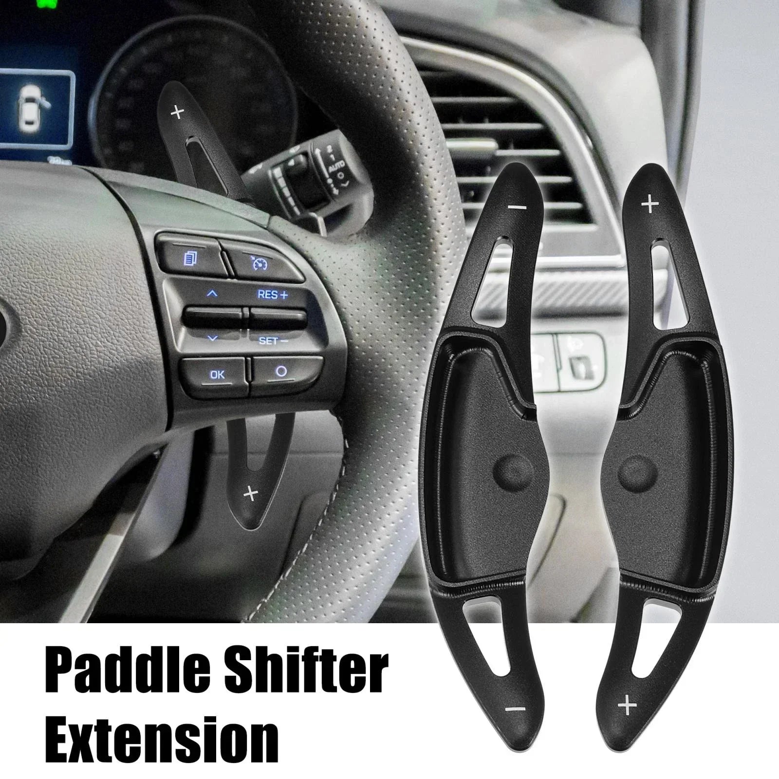 Steering Wheel Paddle Set for Hyundai Elantra Sport (2017-2019) Aluminum Black
