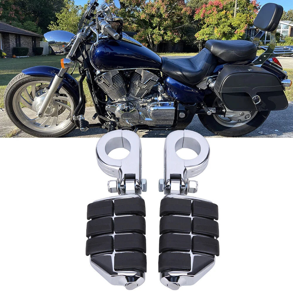 Chrome Highway Foot Pegs for Harley Touring Dyna (2014–2023)