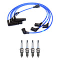 NGK 7mm Wire Set & Denso Platinum Spark Plug Kit for Excel Expo Galant Sonata (L4)