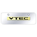 Gold Name on Chrome Mini Plate - Officially Licensed for Honda VTEC Vehicles
