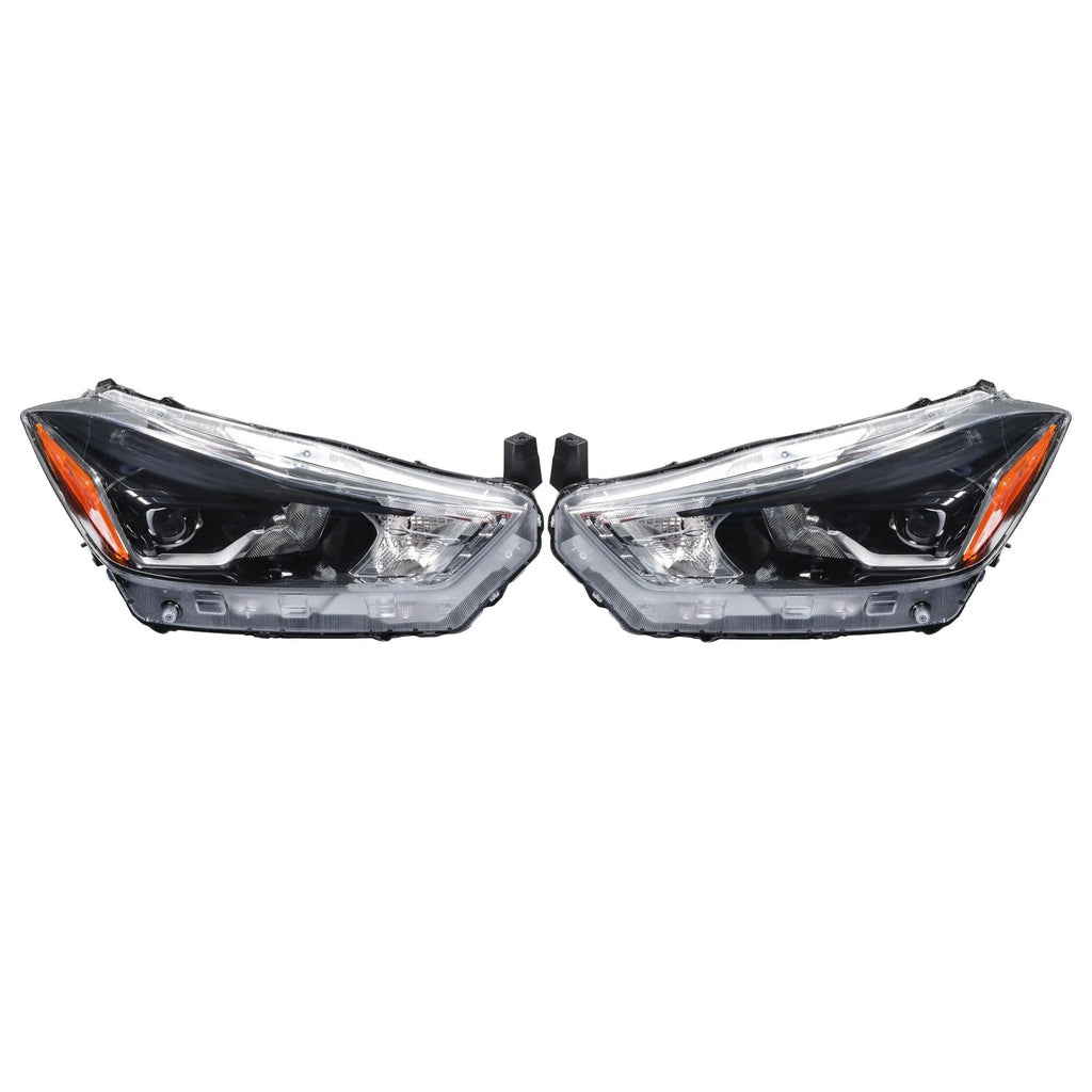LH+RH Black LED & Halogen Headlights for Nissan Kicks (2018–2020)
