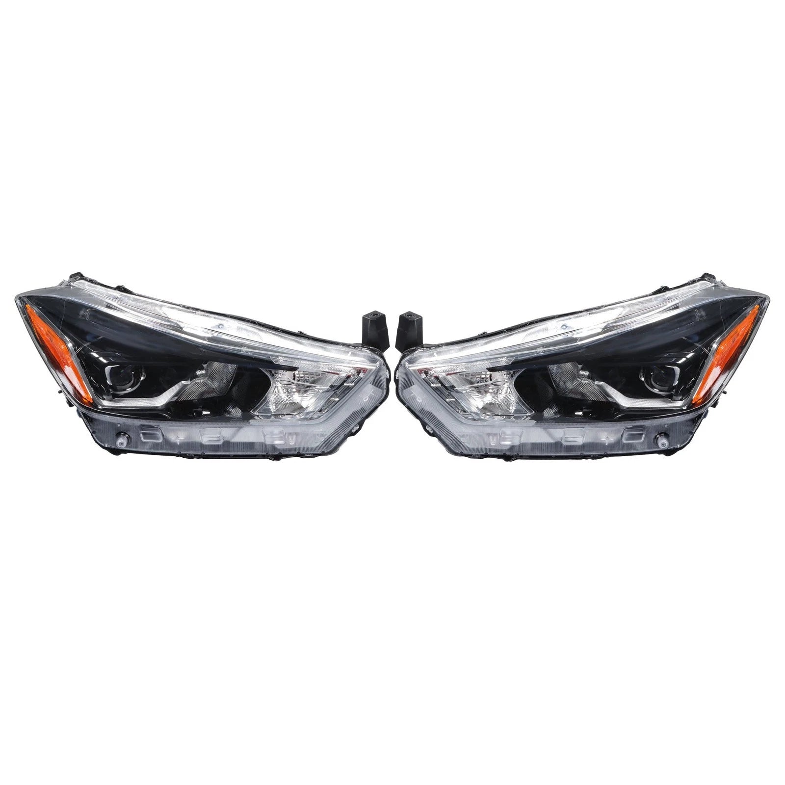 LH+RH Black LED & Halogen Headlights for Nissan Kicks (2018–2020)