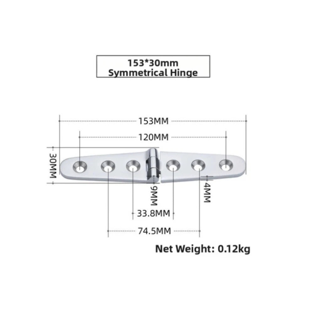 Marine Grade 316 Hinge for Marine Applications (Saltwater Resistant)