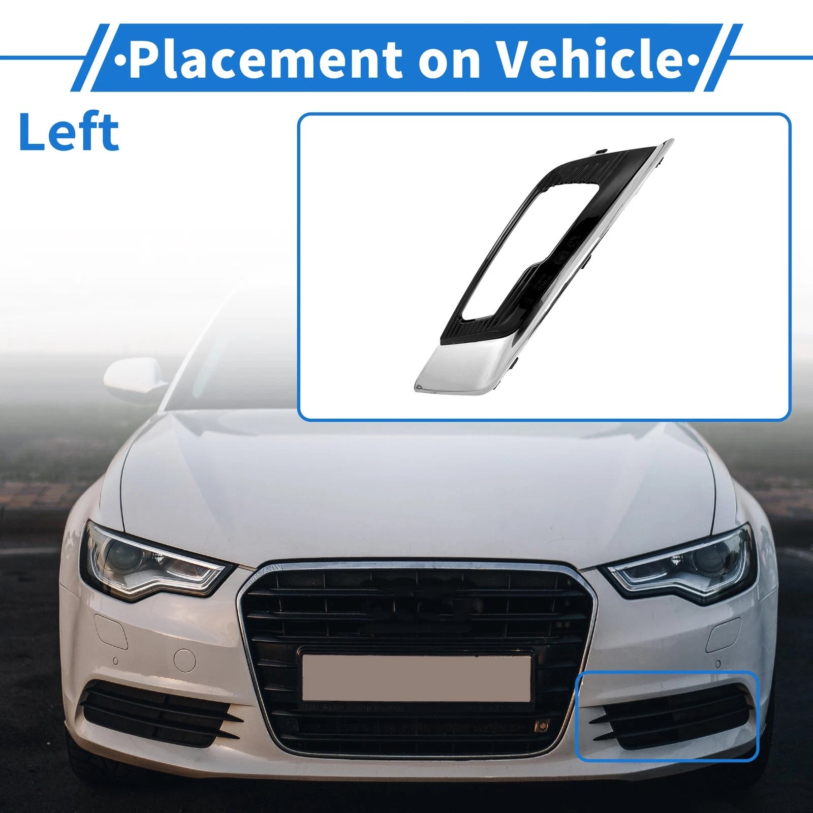 1 Pcs Fog Light Grill for Ford Fusion (2017–2018) No.HS7Z17B814BB