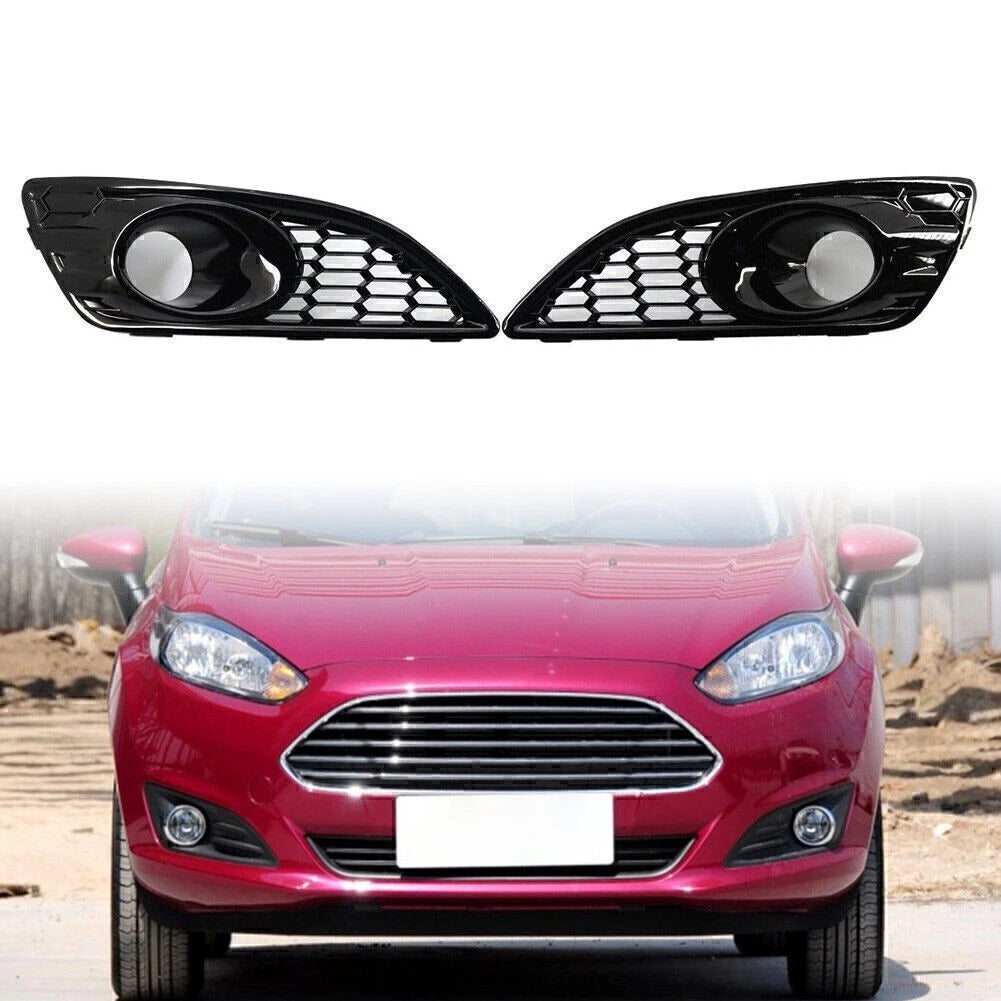Set of 2 Front Bumper Grilles Fog Light Covers for Ford Fiesta (2012–2016)