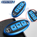 Full Seal Blue TPU Leather Cover Holder Shell for Nissan Murano Leaf Juke (2010–2020)