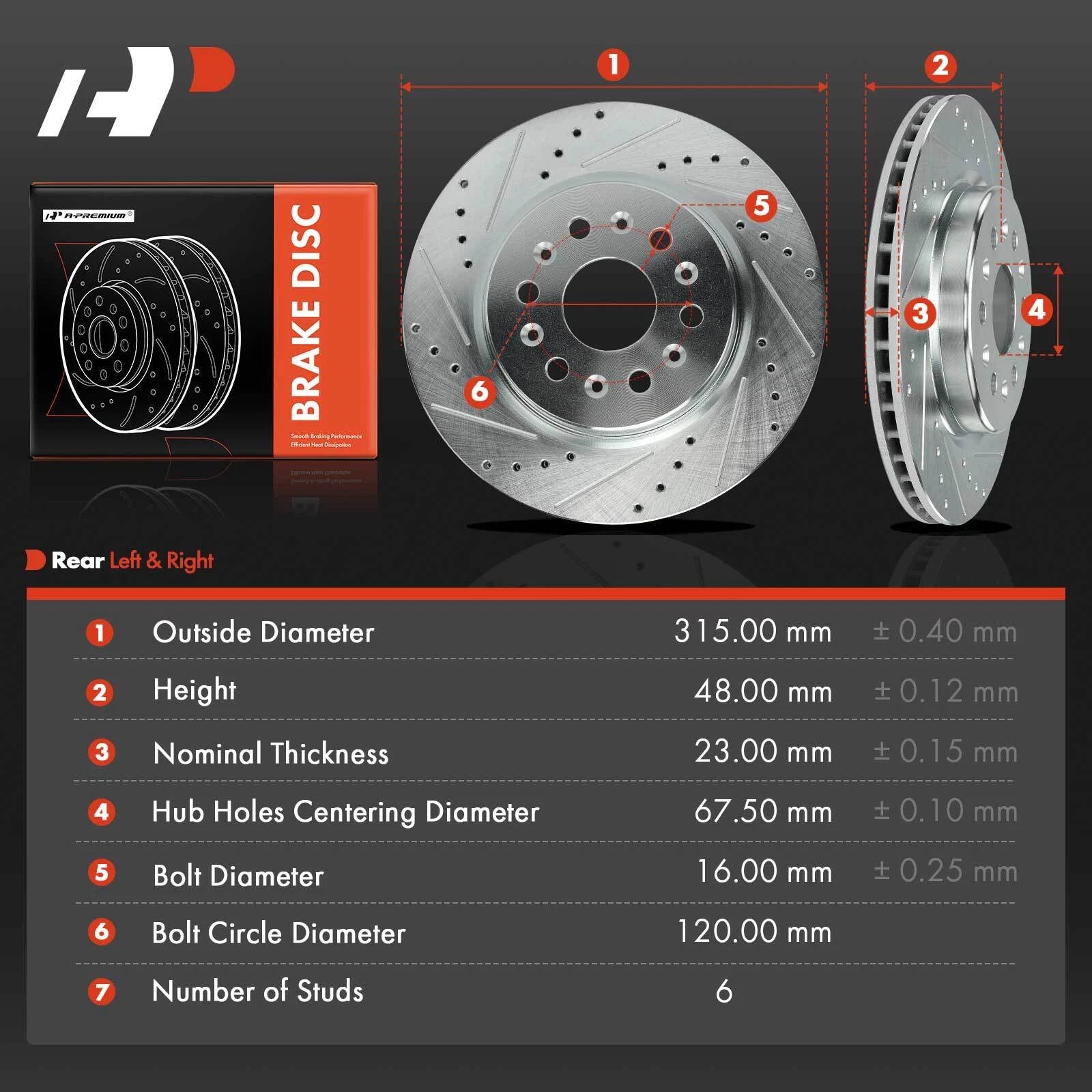 Drilled Brake Rotors for Chevy Traverse Blazer Cadillac XT5 (2018–2023)