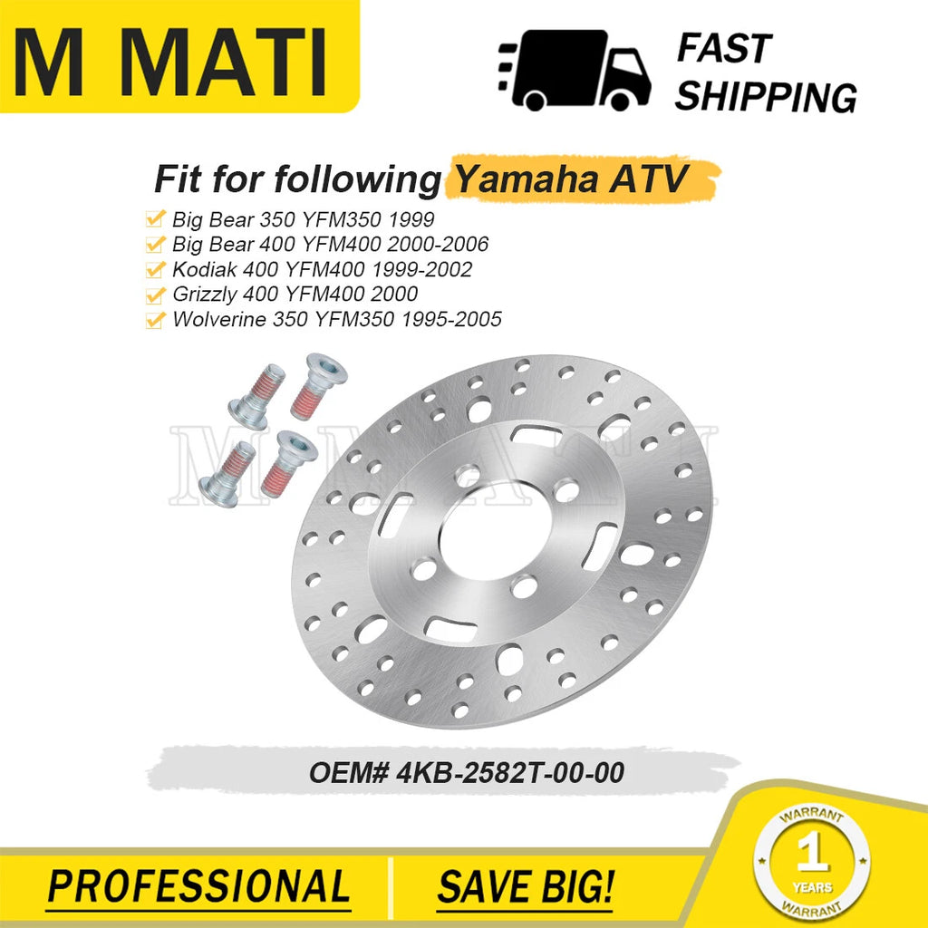 Front Brake Disc Rotor W/Bolts for Yamaha YFM350FX Wolverine 350 (1995–2005)