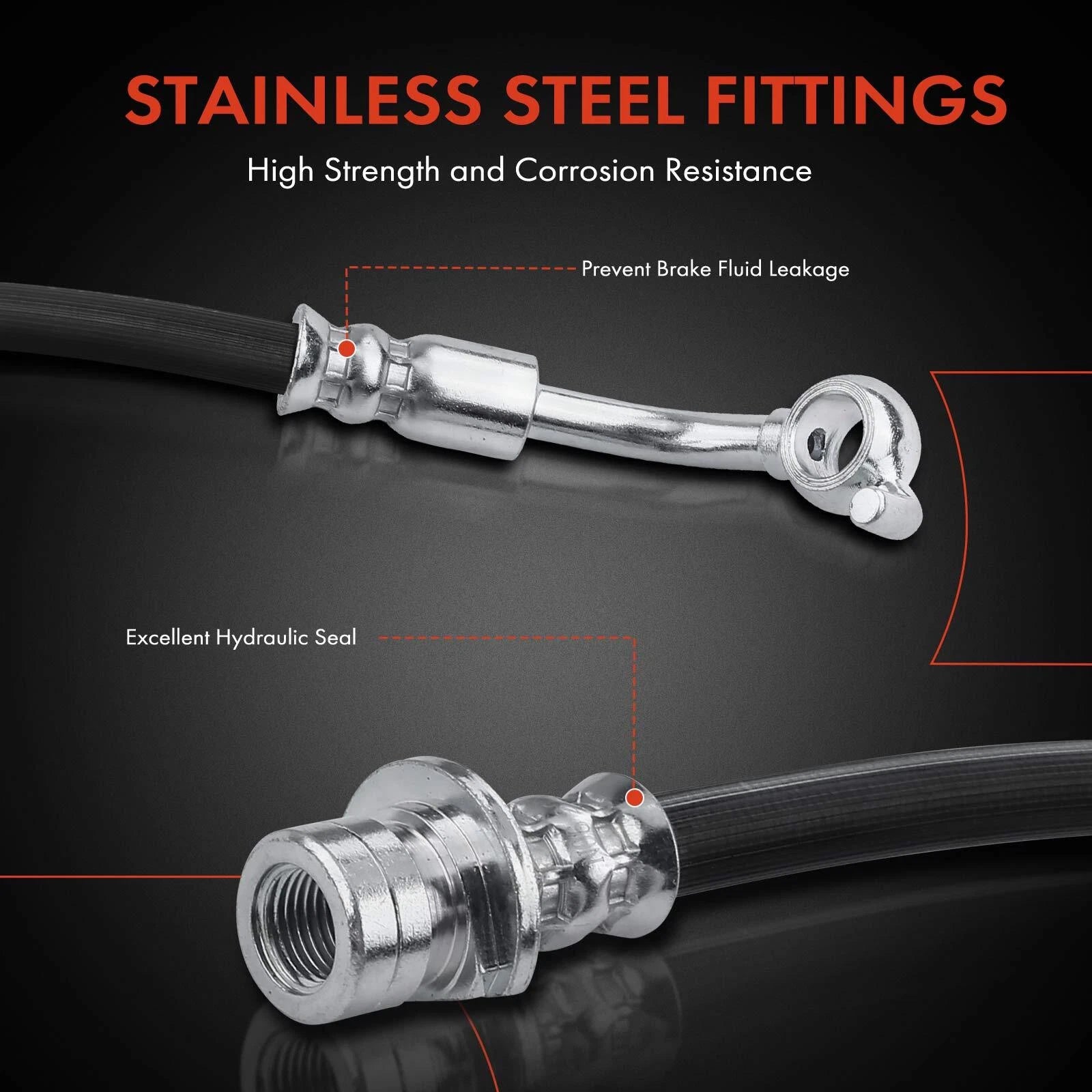 2X Rear Brake Hydraulic Hose for Honda CR-V (2017)