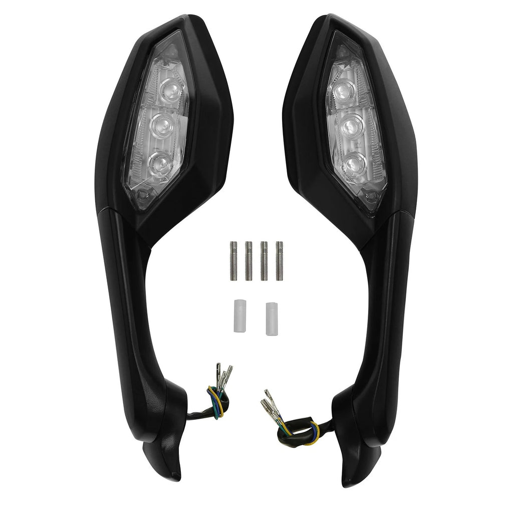 Rear View Mirrors with LED Turn Signals for Yamaha YZF R1 (2015–2025), YZF R6 (2017–2022)
