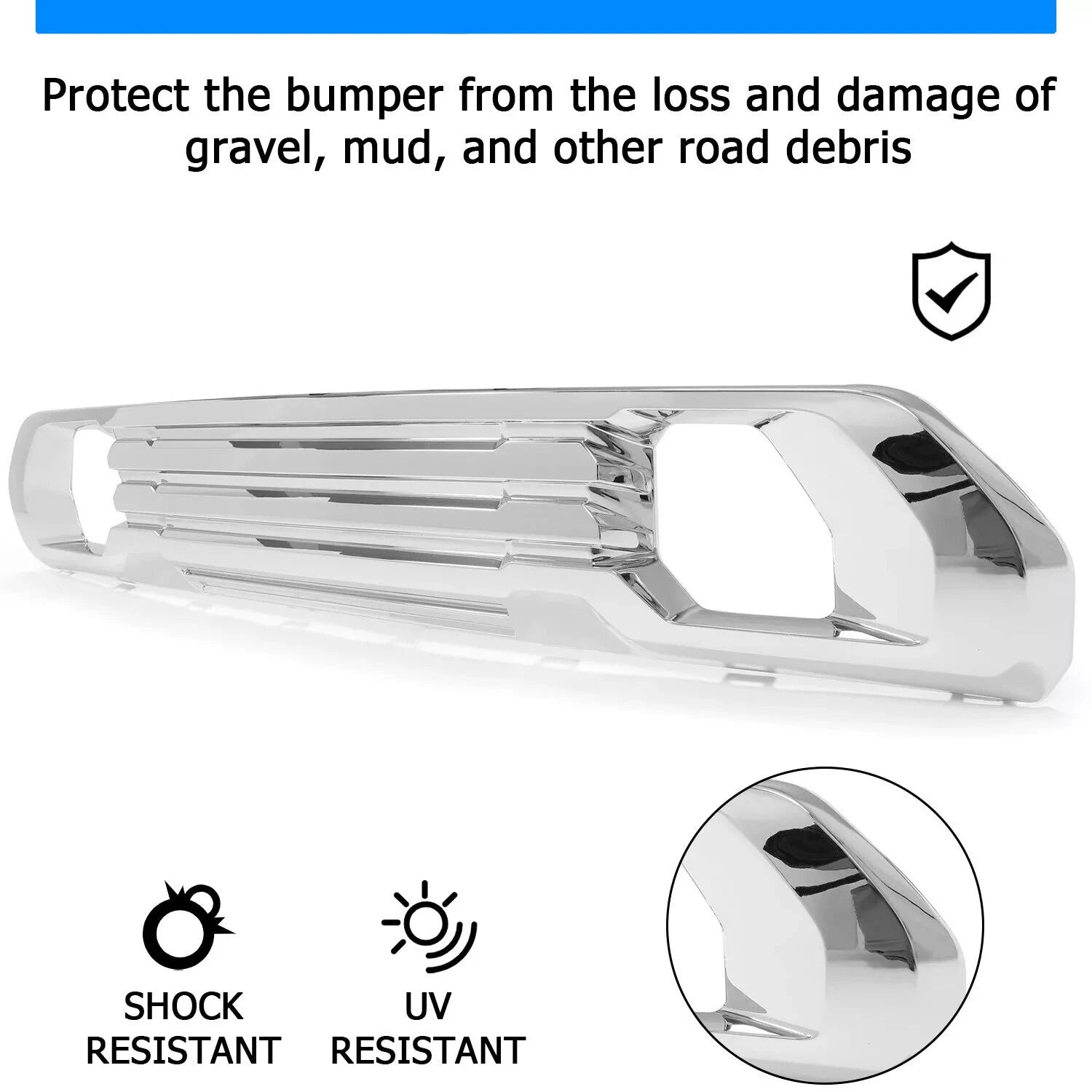 Chrome Front Lower Bumper Filler Grille Plate for GMC Sierra 1500 (2019–2022)
