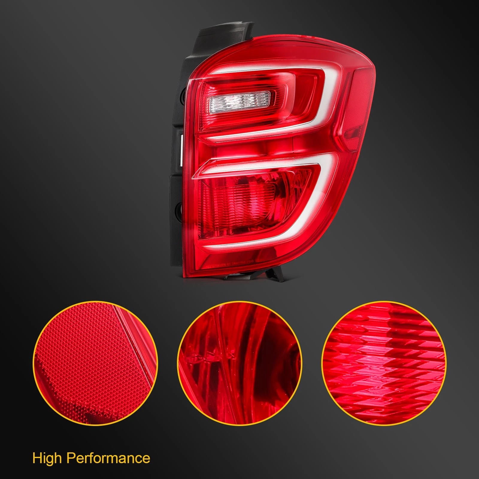 Tail Light Assembly for Chevy Equinox (2016–2017) Red Housing Right Side
