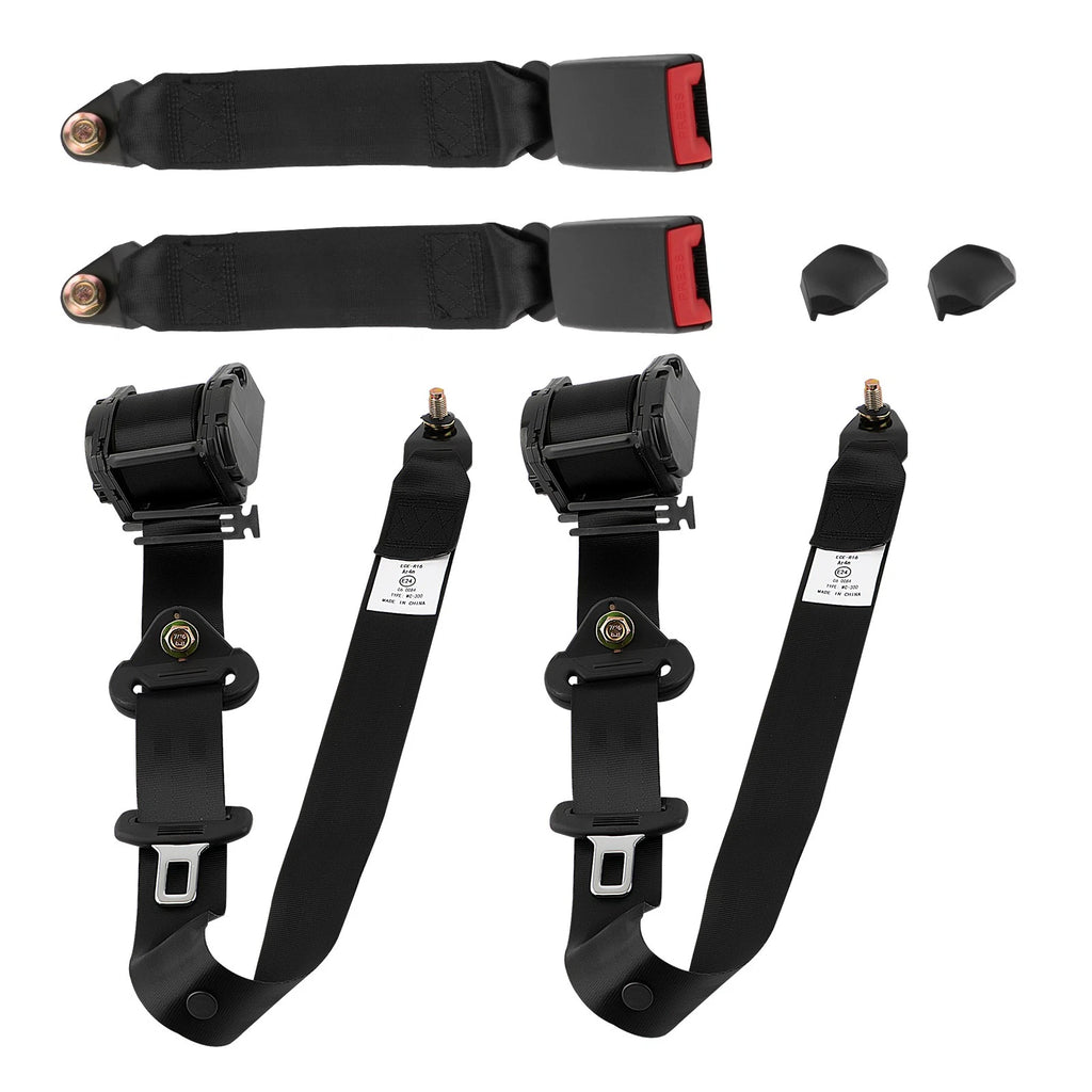 2Pcs Retractable 3 Point Seat Belt Harness for Universal Vehicles