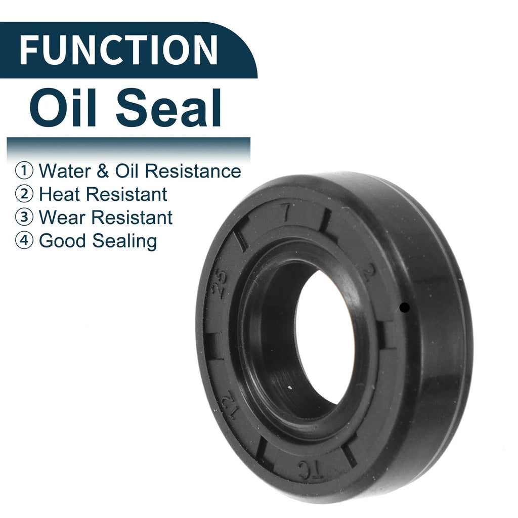 Set of 5 Oil Seal Rotary Shaft Seal NBR Rubber 12x25x7mm