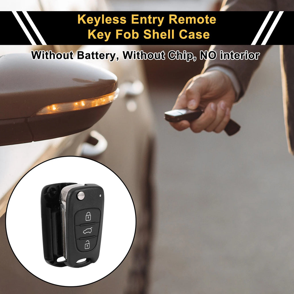 3 Button Key Fob Shell Case for Kia Rio (2013) - Black