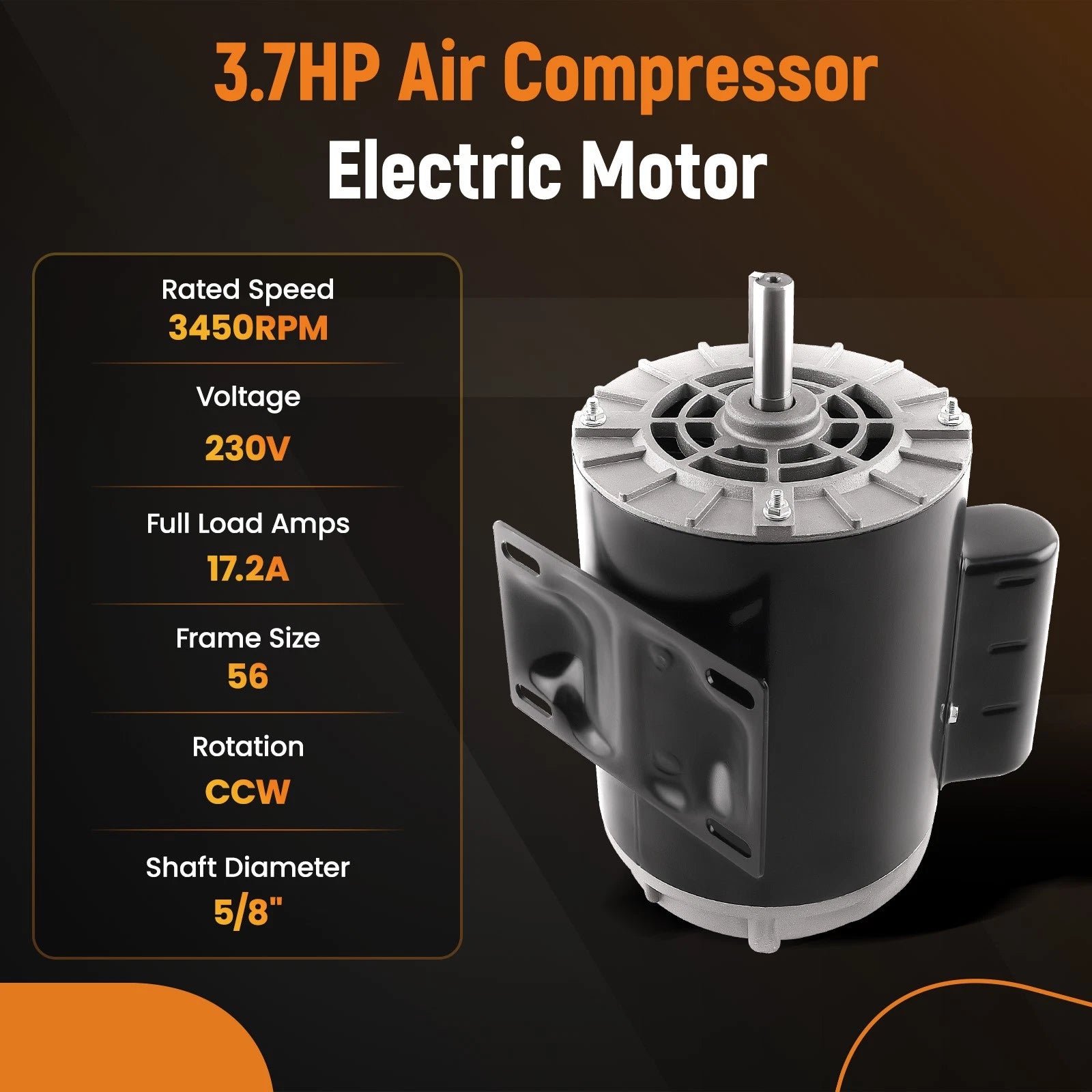 Electric Motor Compressor Duty Open Drip Proof for General Equipment (3.7HP)