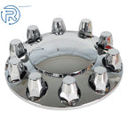 Set of 2 Chrome Axle Covers for Semi Truck (Front & Rear)
