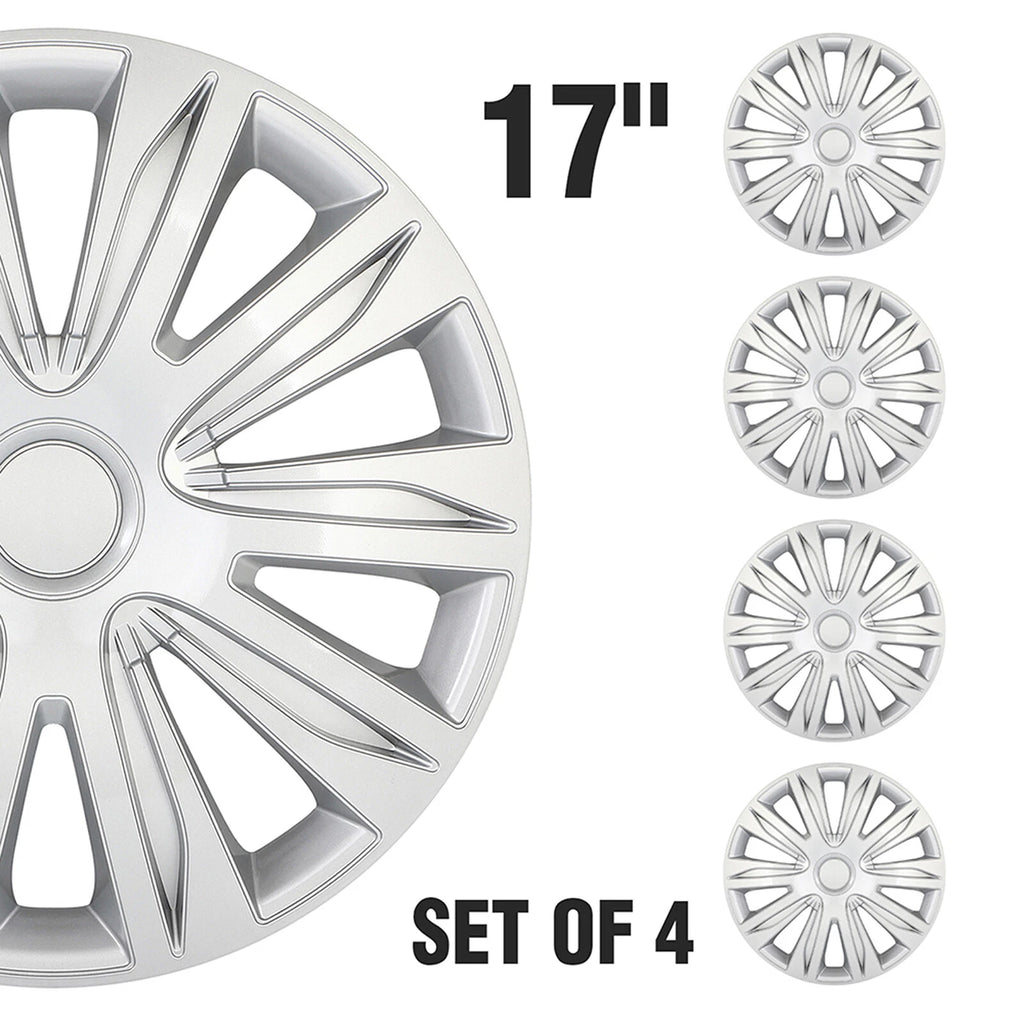 Set of 4 Wheel Covers for R17 Tires - Snap On Silver