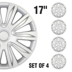 Set of 4 Wheel Covers for R17 Tires - Snap On Silver