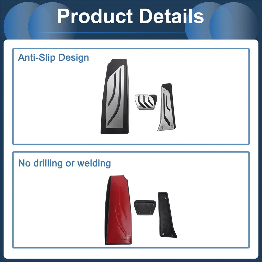 3 Pcs Automatic Foot Accelerator Pedal Covers for BMW 5 Series (2004 - 2010)