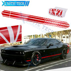2Pc Glossy Red Side Body Fender Sticker for Dodge Challenger Charger (2000–2024)
