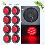 Pack of 8 Red 2" Clearance Lights for RV Truck Trailer (Round)