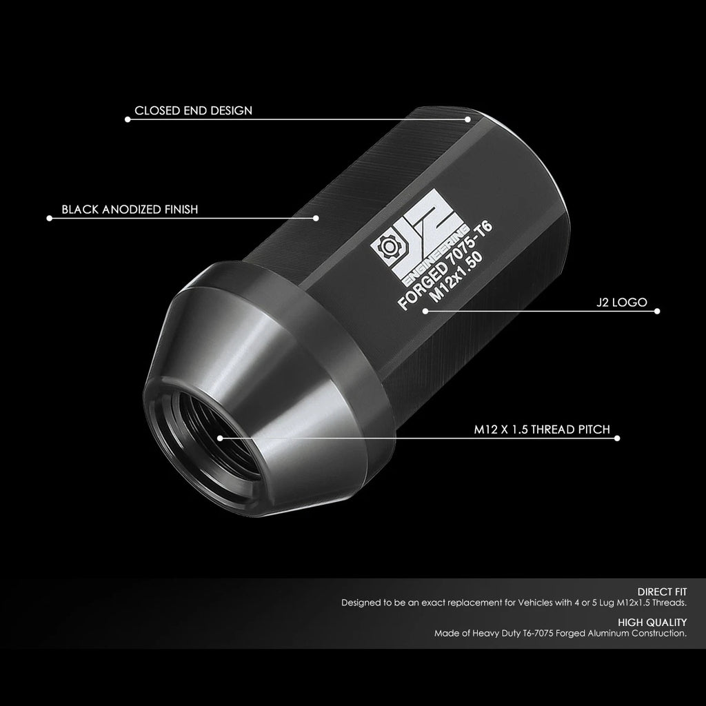 Set of 20 Closed End Lug Nuts M12 X1.5 25mm OD/42mm Height for J2 Engineering