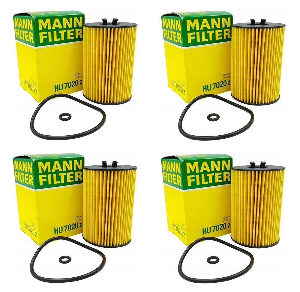 Set of 4 Engine Oil Filters Mann HU7020z for Audi A3 VW Beetle Golf Jetta (2000–2023)