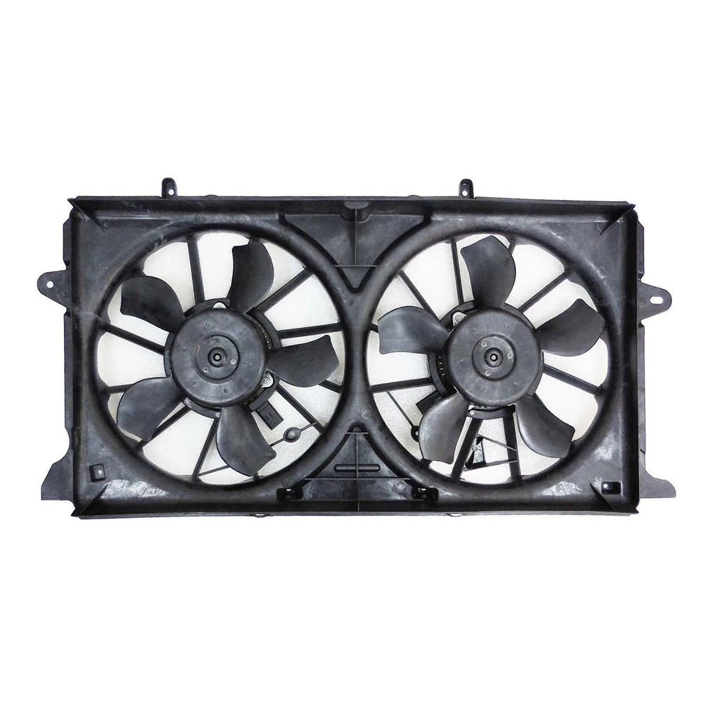 Replacement Plastic/Aluminum Radiator/Condenser Fan Assembly w/Two Fans