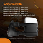 Extendable Side Mirror for Ford F-250/F-350 (1999–2007) FO1321268 Convex