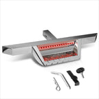 Rear Bumper Trailer Tow Hitch Step with LED Brake Lamp for 2" Receiver