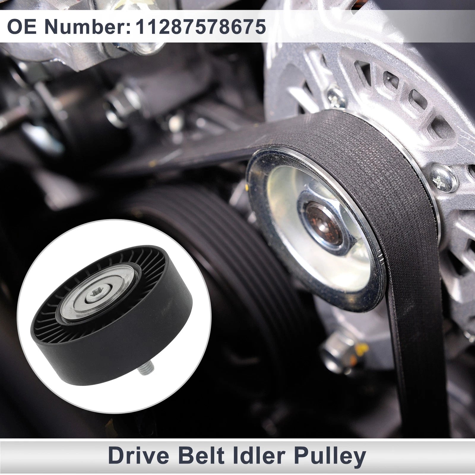 Drive Belt Idler Pulley for BMW Series 3 (2008–2012) No. 11287578675 Black