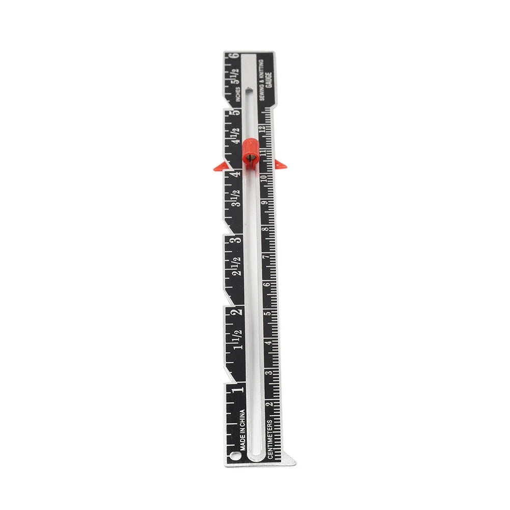 Sewing & Knitting Gauge with Sliding Adjustable Marker for
