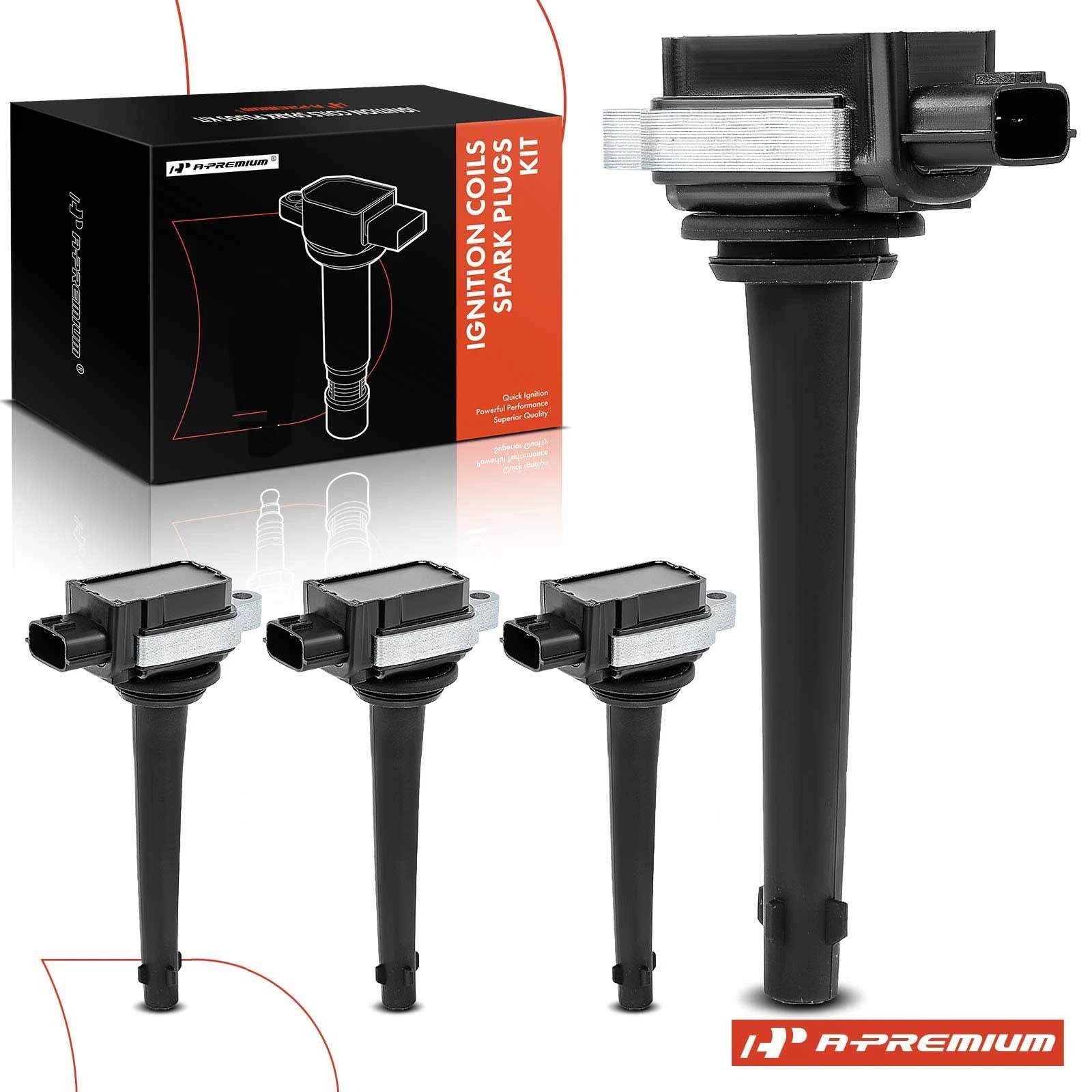 Set of 4 Ignition Coils & Iridium Spark Plugs for Nissan Sentra (2007–2009)
