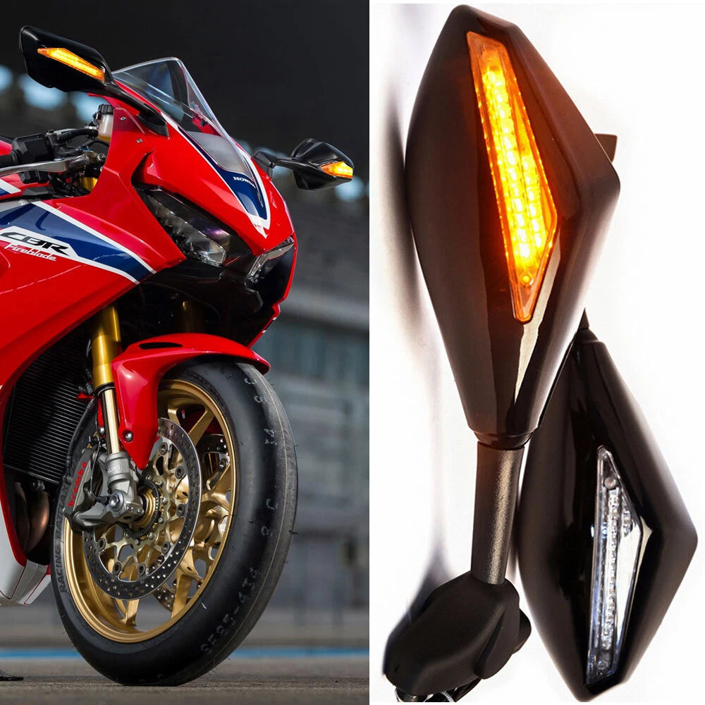 LED Turn Signal Side Mirrors for Honda CBR600RR 1000RR 500R 300R 250R