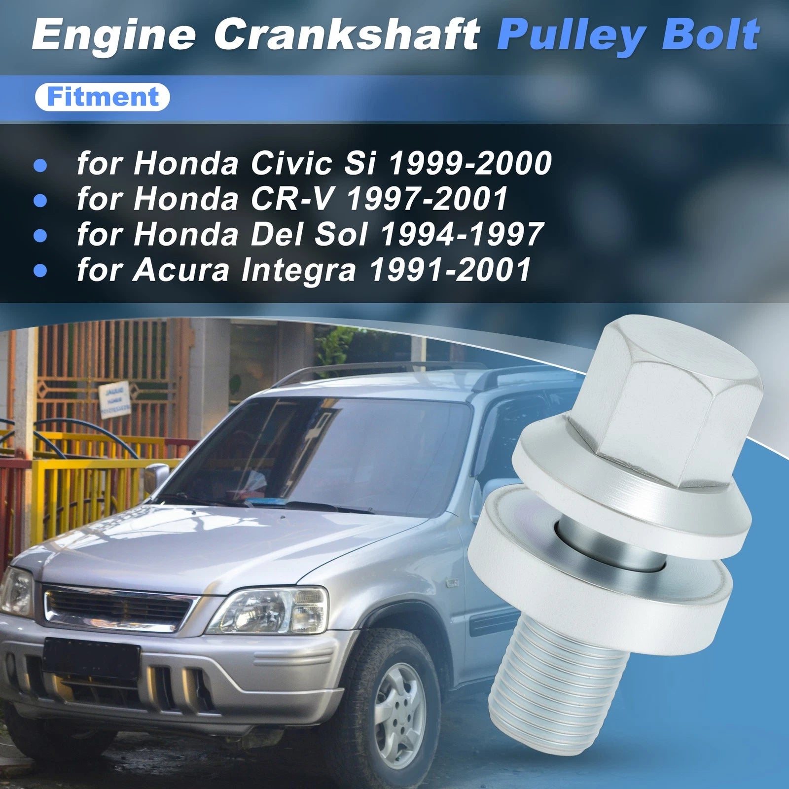 Crank Pulley Bolt 90017-PR3-003 for Honda CRV (1997–2001) Civic Si (1999–2000)