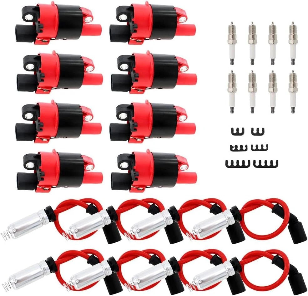 UF414 Ignition Coil + Spark Plug + Wire for Chevy GMC 5.3L 6.2L V8 (2007–2019)