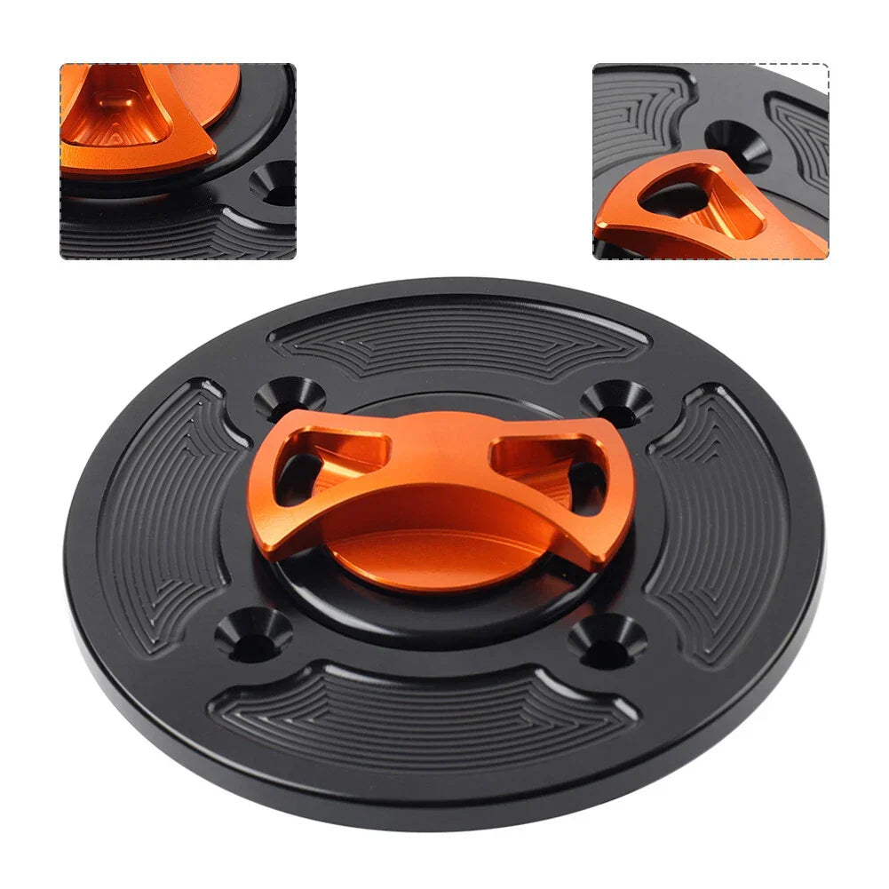 4-Hole Gas Fuel Tank Cap Cover CNC Orange for DUCATI Panigale V4/S/R (2018-2021)