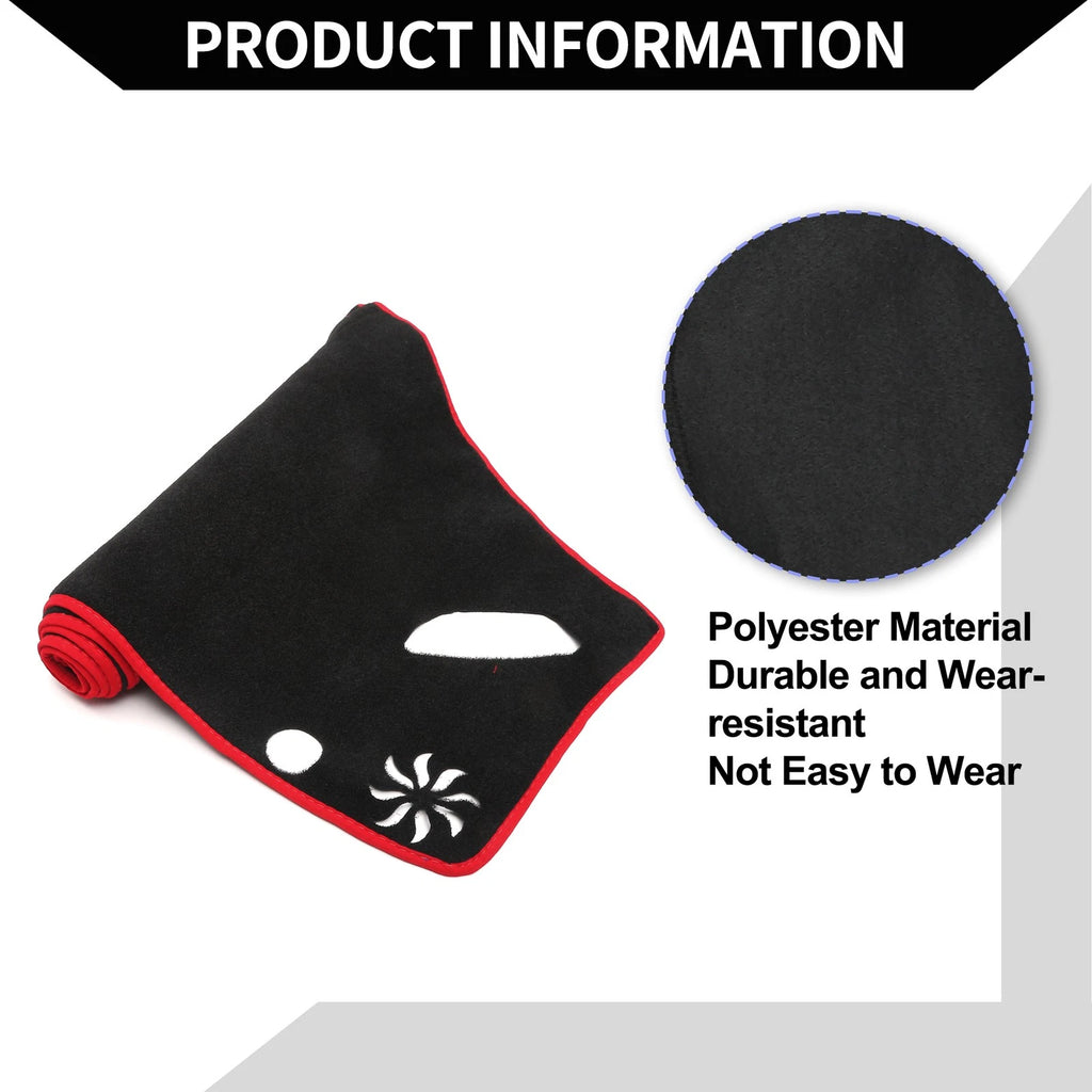 Dashboard Cover Mat for Subaru Forester (2018–2024) Black Red 1 Set