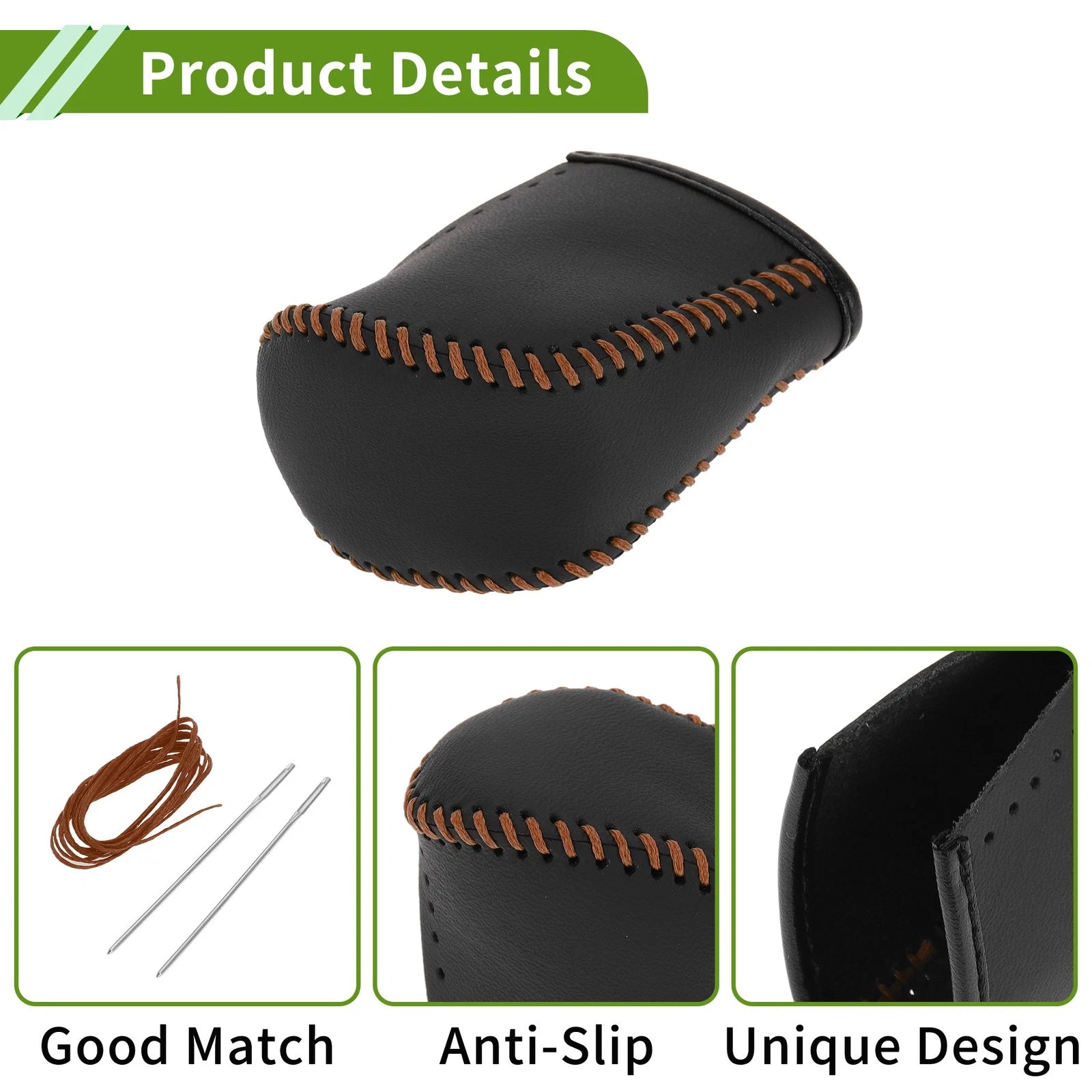 Gear Shift Knob Cover for Lexus NX300 (2014–2021) Black Brown Faux Leather