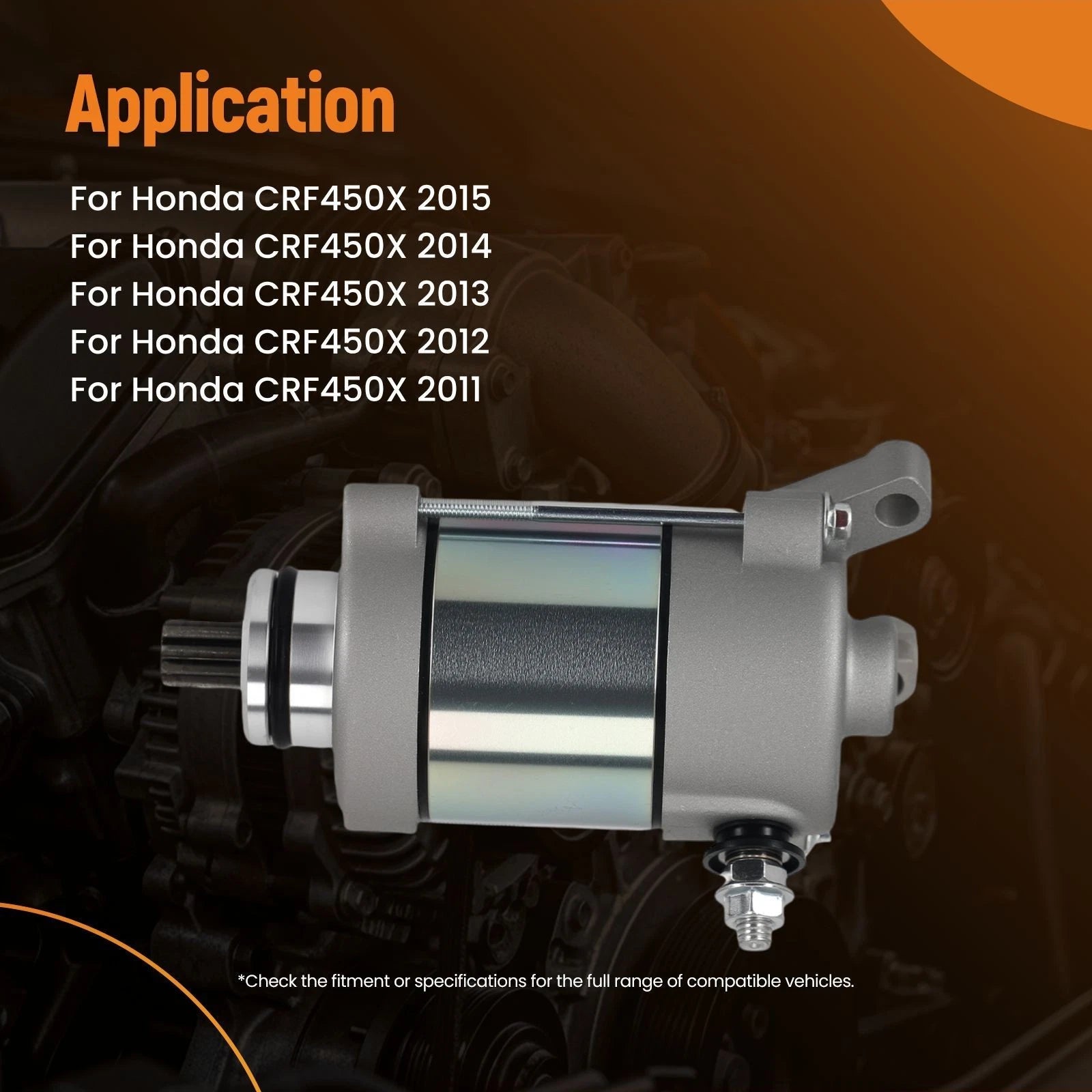 12V Clockwise Starter Motor for Honda CRF450X (2005–2015) SMU0373 9T