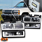 U-Shape LED DRL Headlights for Chevy GMC C/K Suburban Tahoe Yukon (1988–2000)