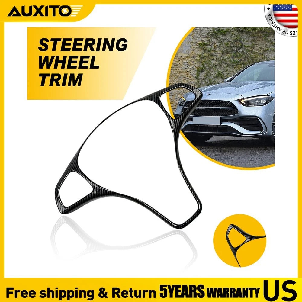 Carbon Fiber Steering Wheel Trim Cover for Mercedes Benz C W205 E W213 GLC X253