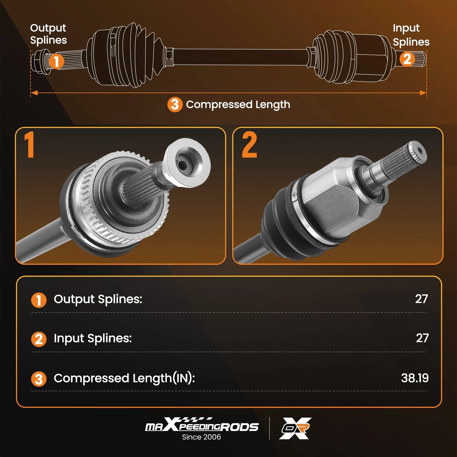 Front Right CV Axle Joint for Kia Optima 2.4L (2014–2015)
