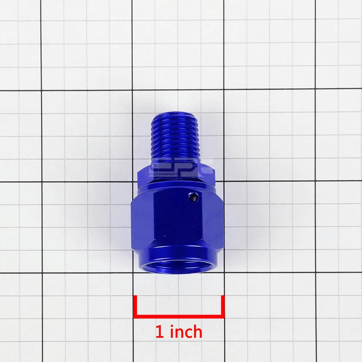 8-An Female Flare to 1/4" NPT Male Blue Aluminum B-Nut Swivel Coupler Fitting