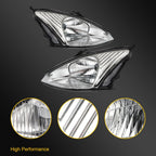 2X Headlight Assembly for Ford Focus (2000–2004) Chrome Housing