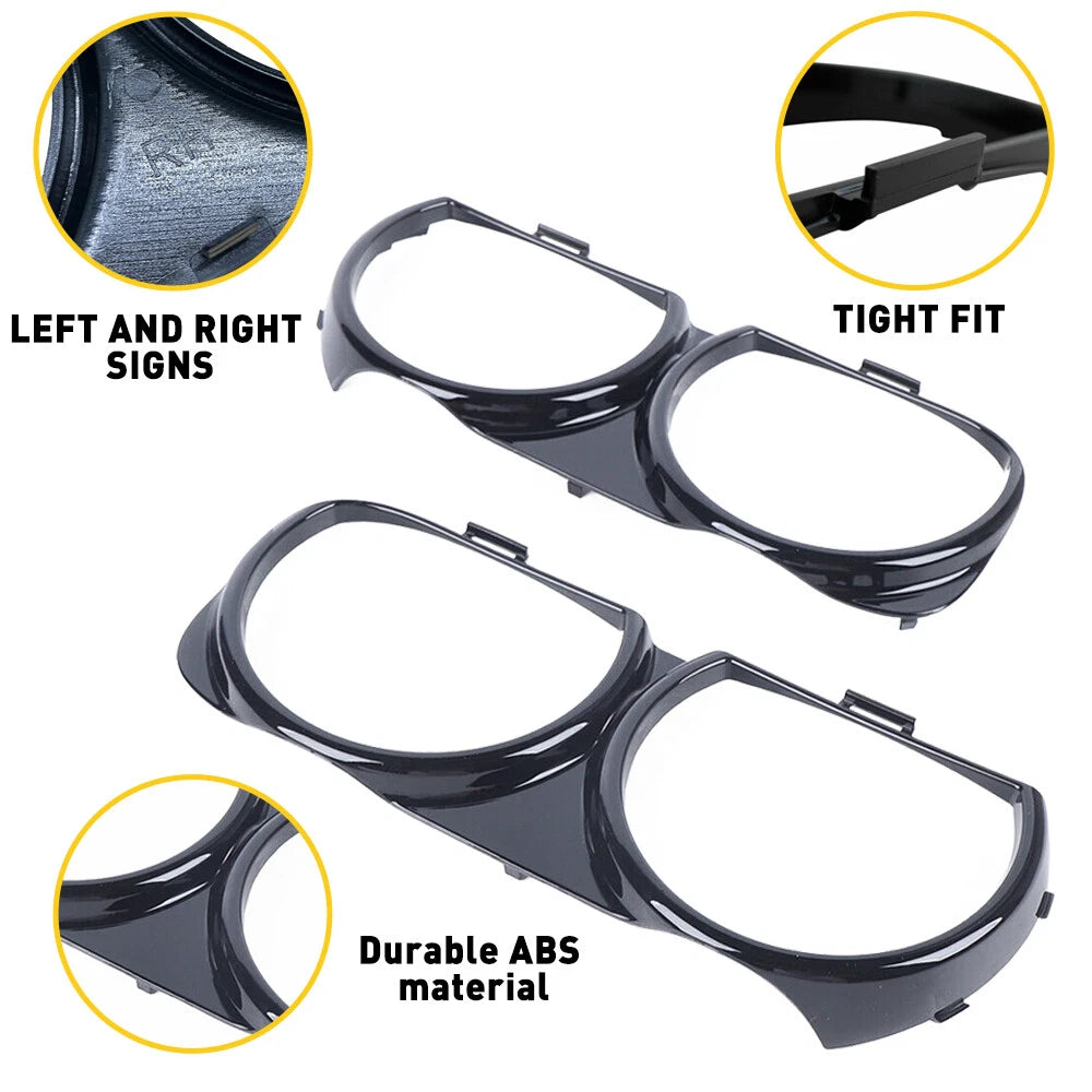 Pair Front Headlight Trim Covers for Dodge Challenger (2015-2020)