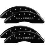 Black Caliper Covers 4pc Engraved for Chevy Silverado 2500 (2020–2025)