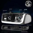 LED DRL Headlight with Bumper Signal Lamps for GMC Sierra/Yukon (1999–2007)