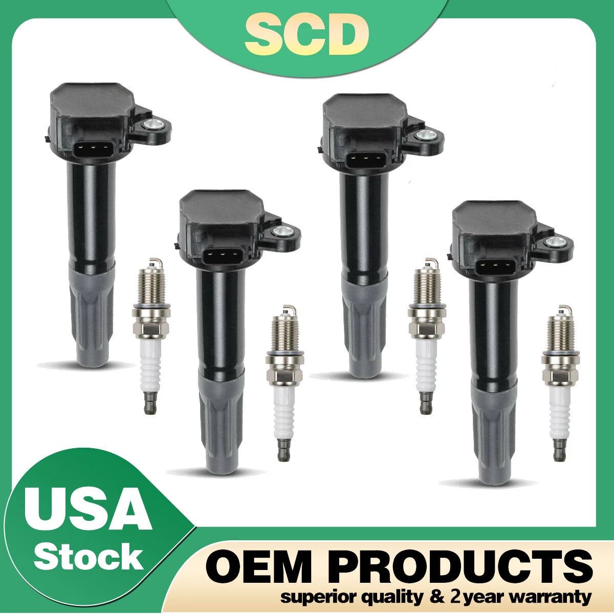 Set of 4 Ignition Coils & Spark Plugs for Subaru Legacy Outback (2010–2012) UF668